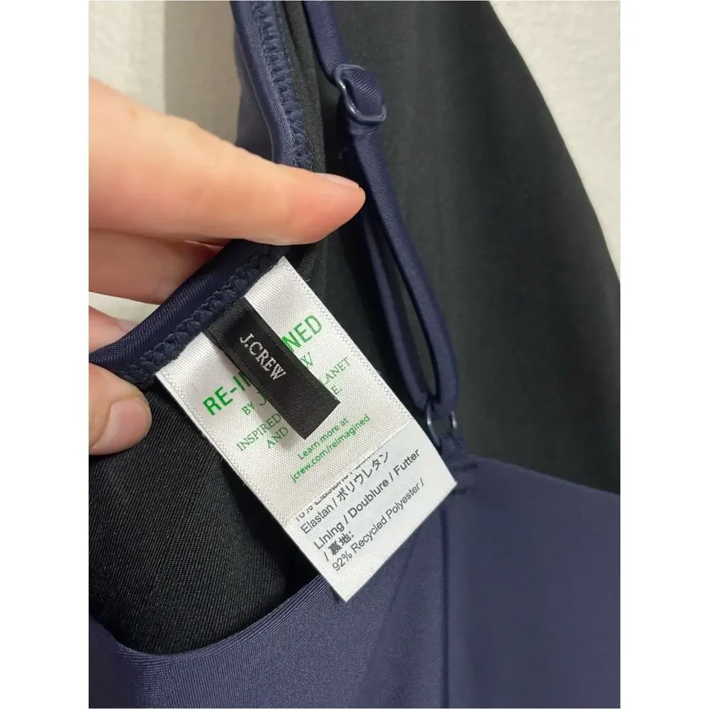 J. Crew Plunge One Piece Swimsuit in Navy Blue - Size 14